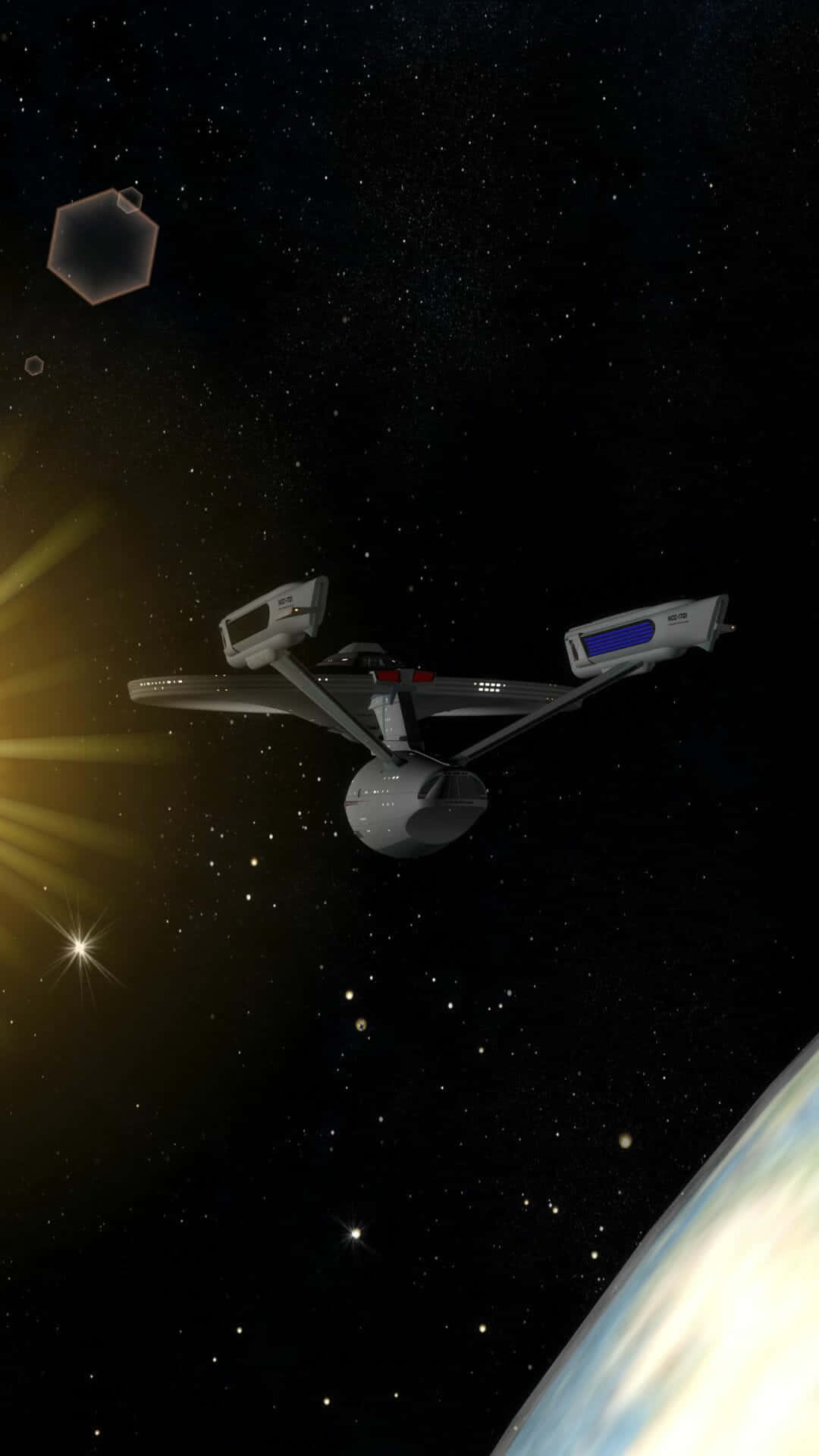 Download Star Trek Phone Spaceship 3D Render Wallpaper