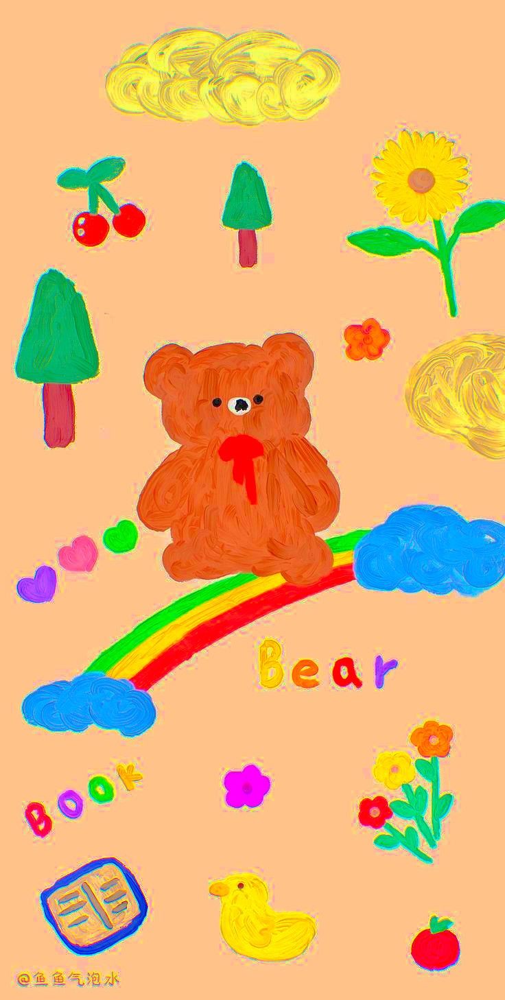 Indie Korean bear aesthetic Wallpaper Made by ೃ⁀➷