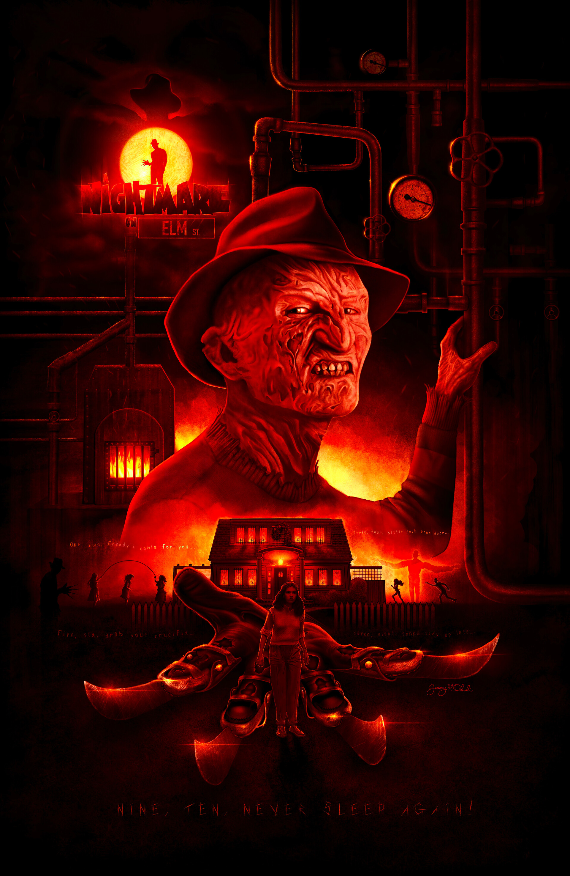 A Nightmare On Elm Street Original Hand Paintted Poster