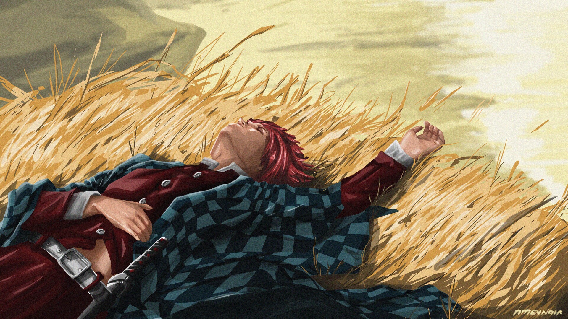 Tanjiro in Peace Slayer fanart