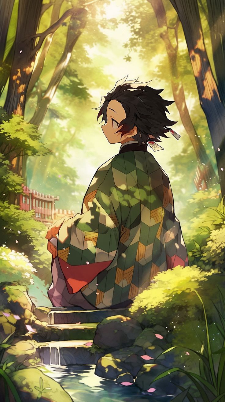 Adorable Tanjiro Kamado Cute Wallpaper. Demon Slayer Illustration
