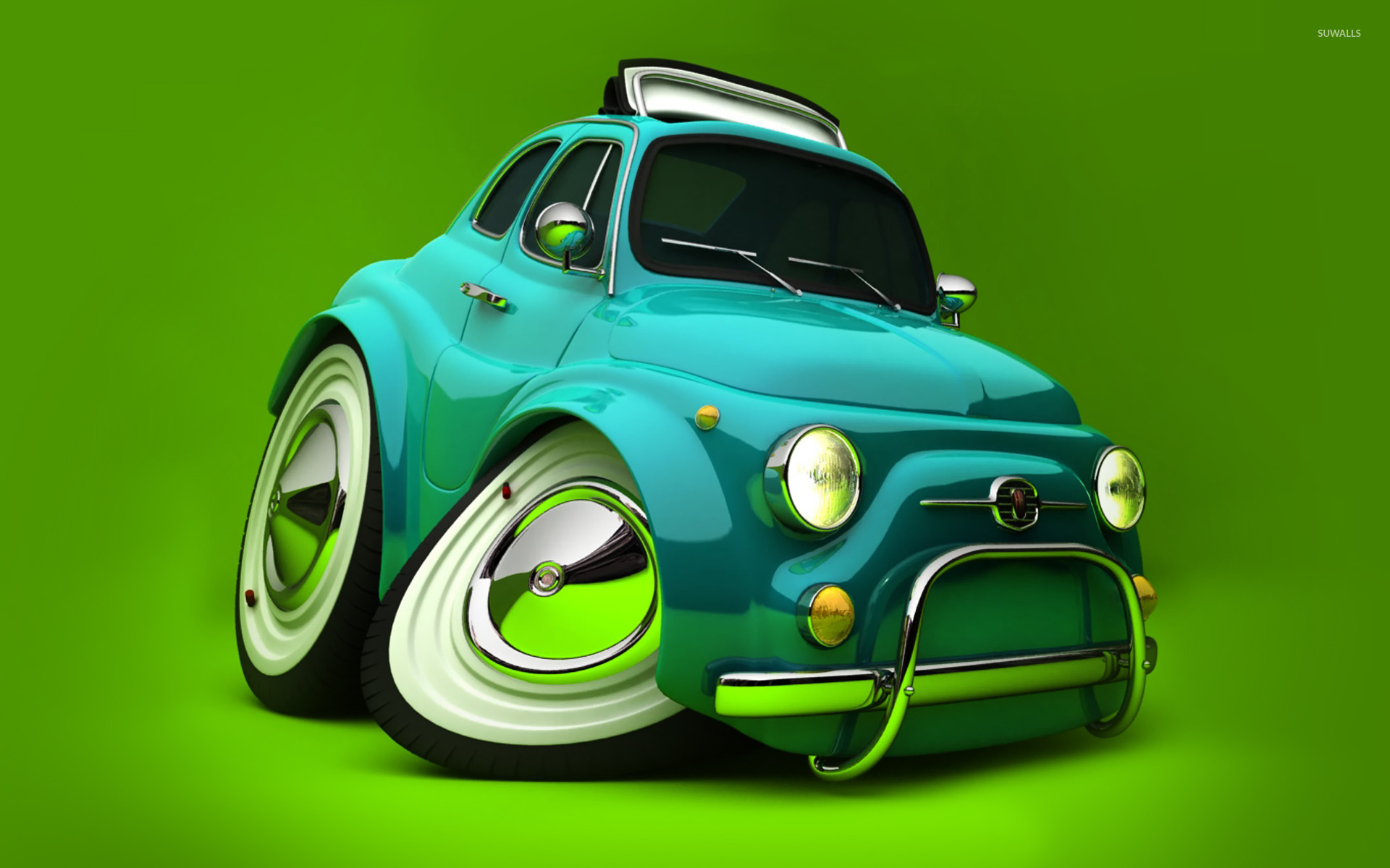Deformed Fiat 500 wallpaper Art wallpaper