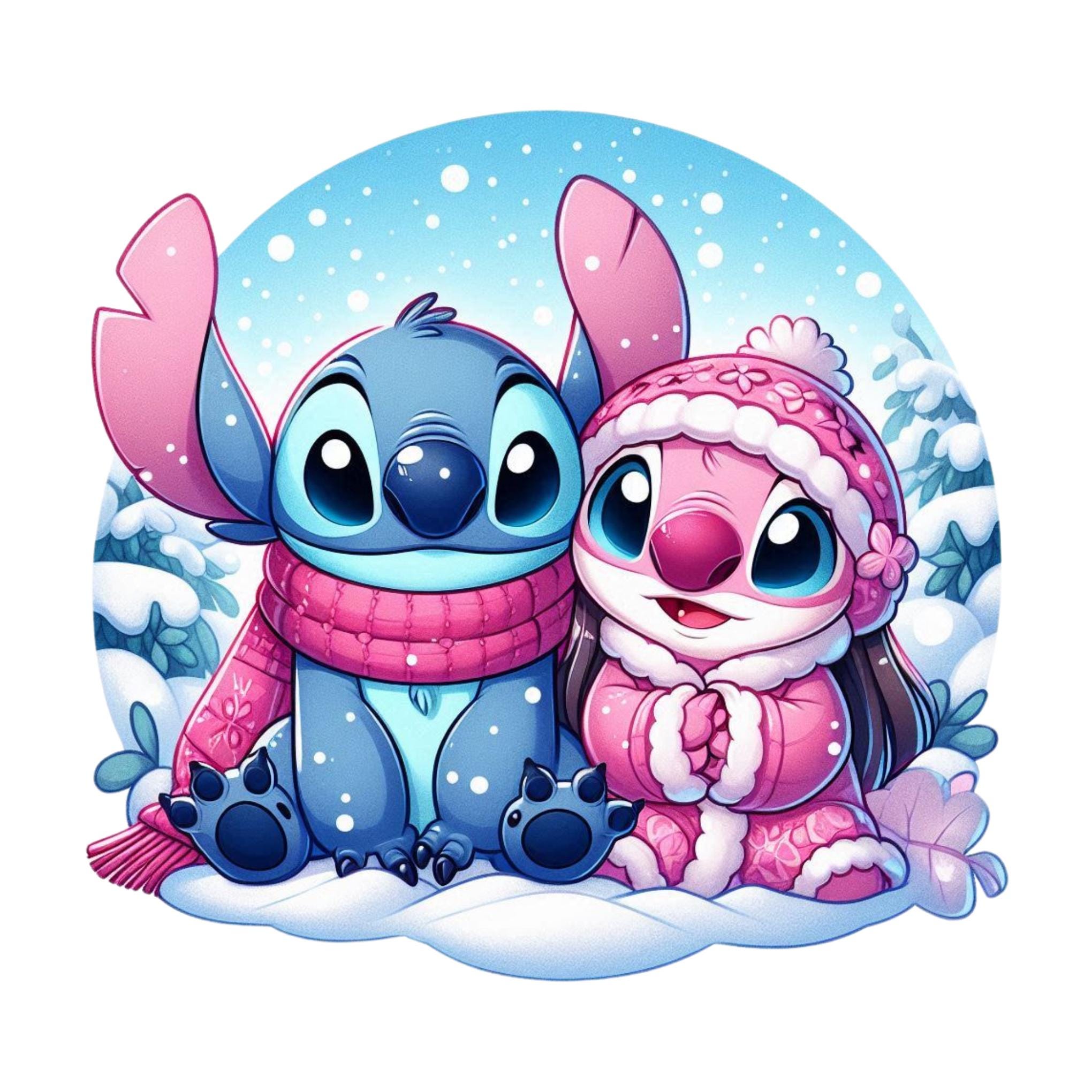 Stitch and Angel Png Clipart, Stitch Winter Design, Lilo and Stitch Characters, Instant Download