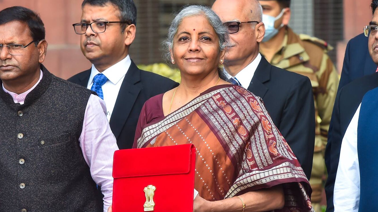 Budget 2022: Nirmala Sitharaman Dons Rust Red Silk Saree In A Break From Brighter Hues