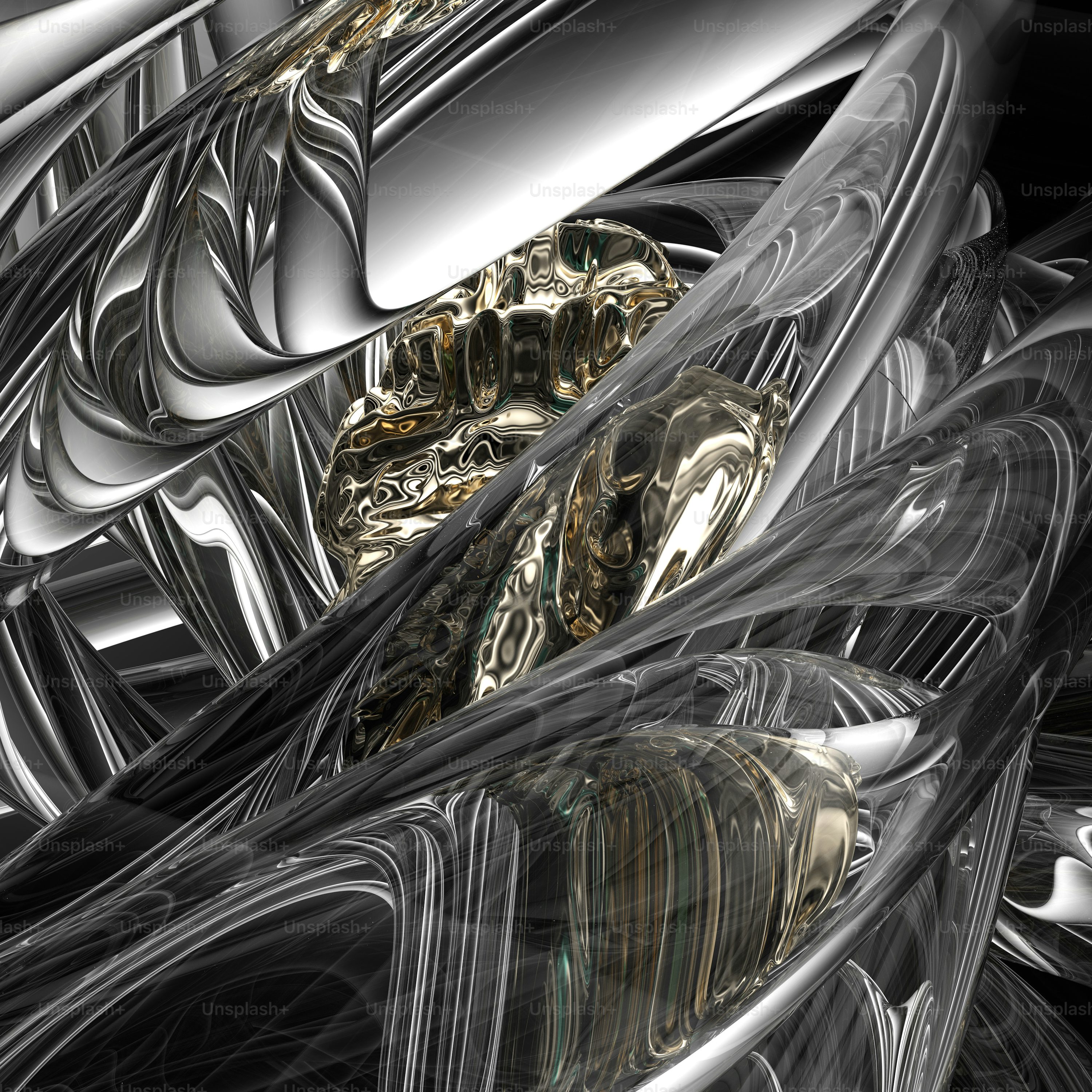 A close up of a shiny metal object photo