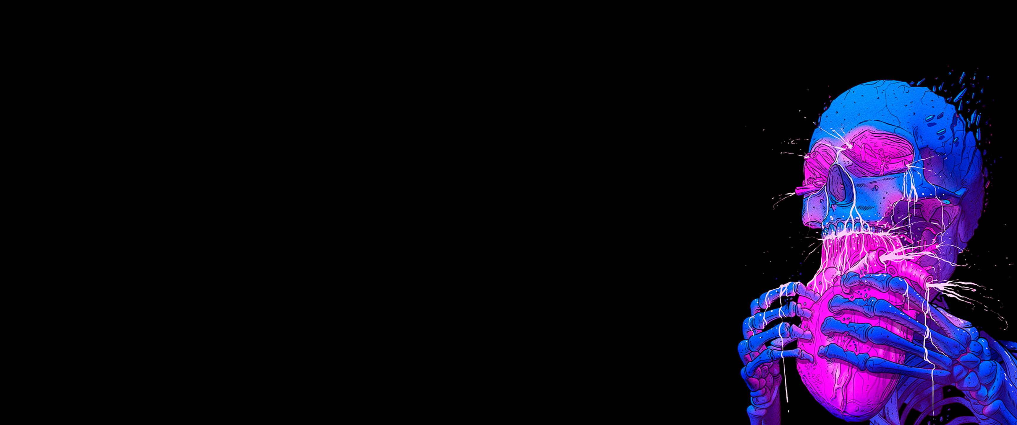 Neon Skeleton for OLED [3440x1440]