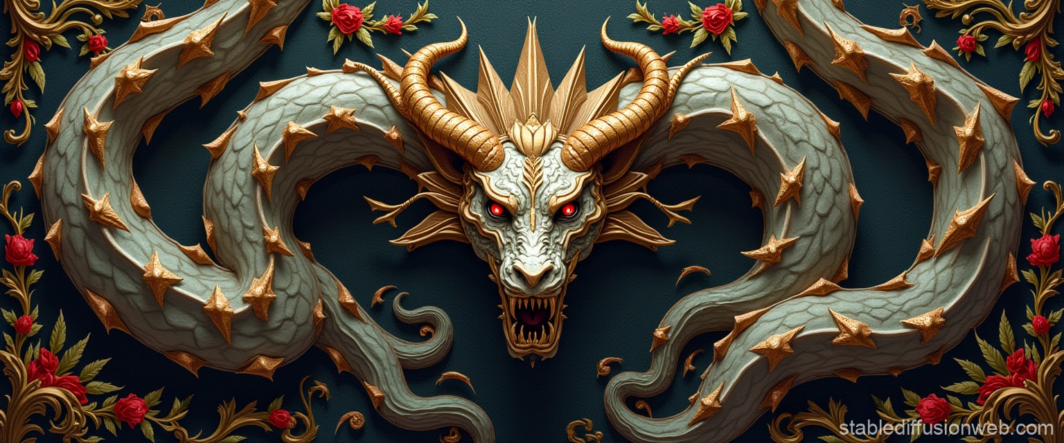 Gothic Horned Serpent Art. Stable Diffusion Online