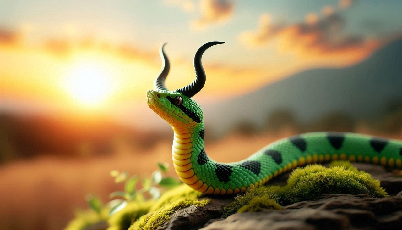 Download Horned Snake Fantasy. Royalty Free Stock Illustration Image