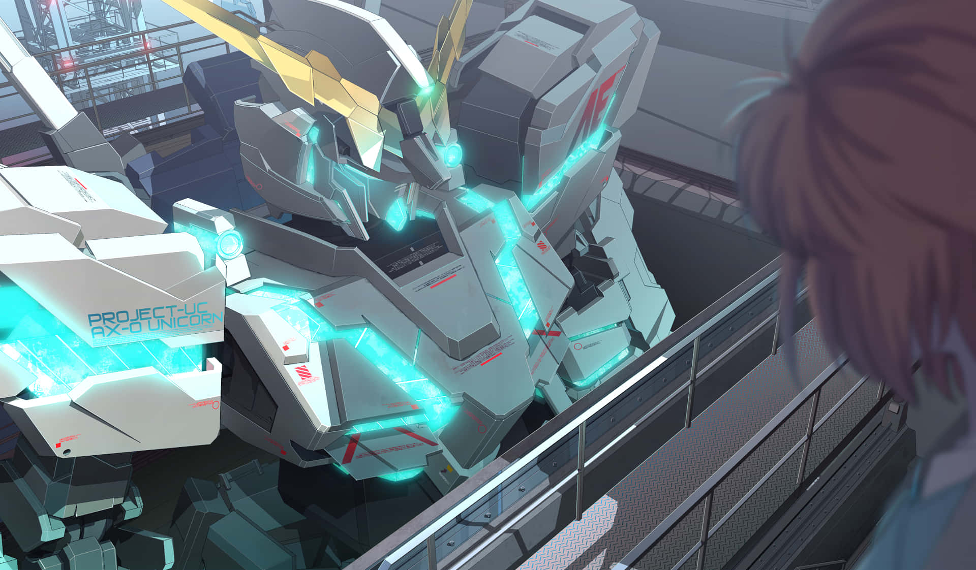 Download The Gundam Unicorn, a mecha from the Gundam anime and manga series Wallpaper