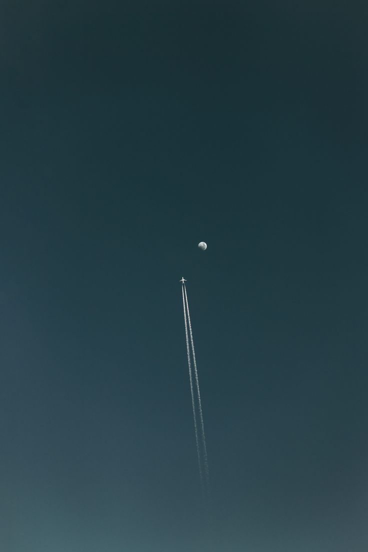 HD wallpaper: flying plane with contrail during nighttime, sky, air vehicle
