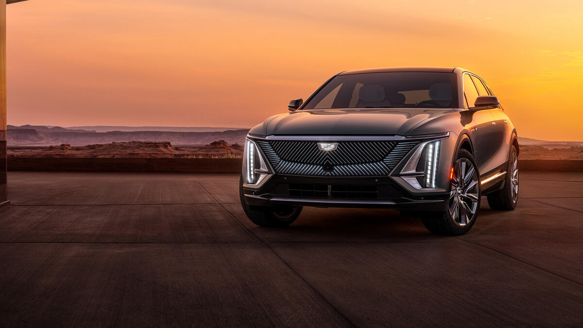 Cadillac Lyriq electric SUV at sunset · free photo from bradeya and wallpaper