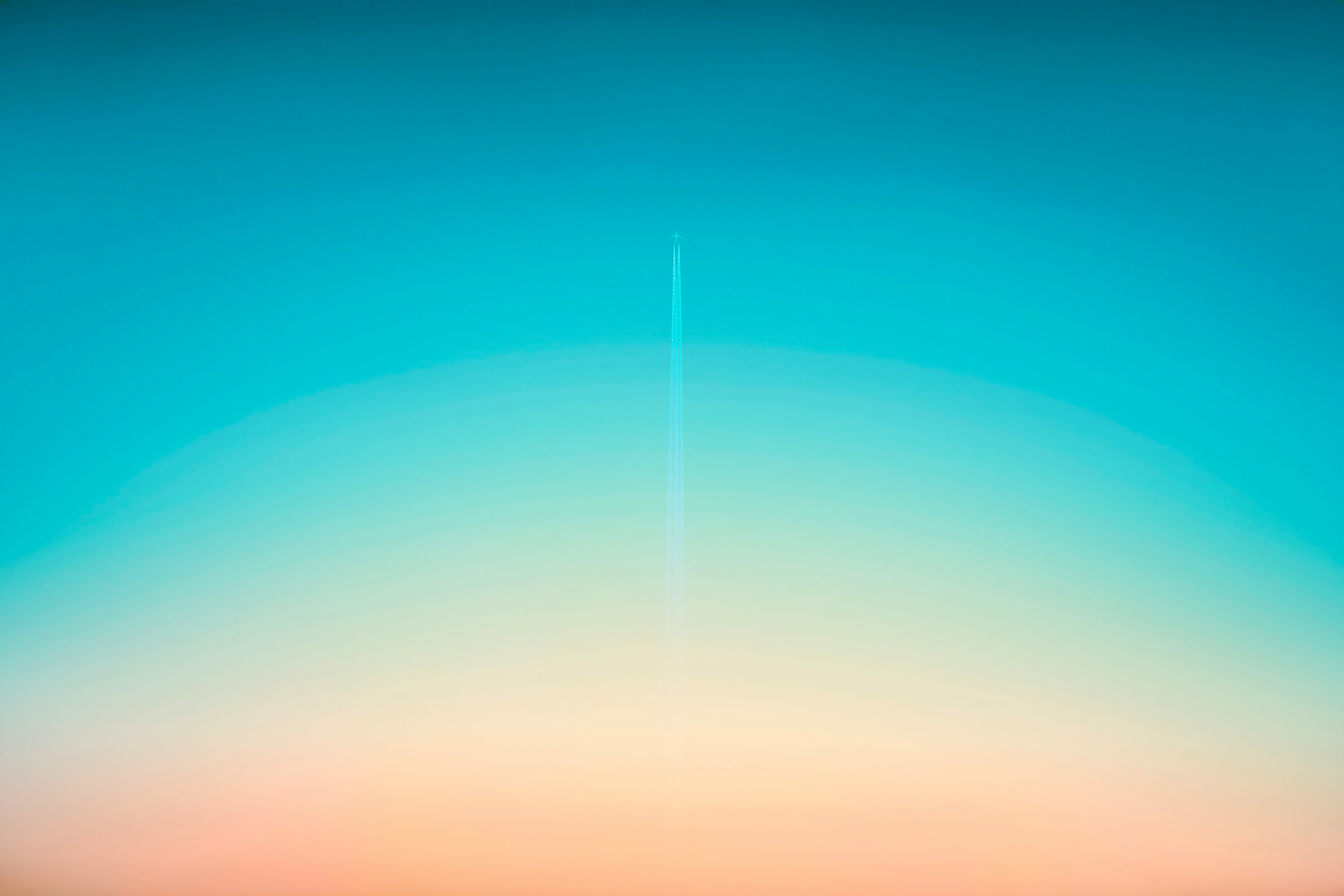 Plane Contrail Sunset Gradient