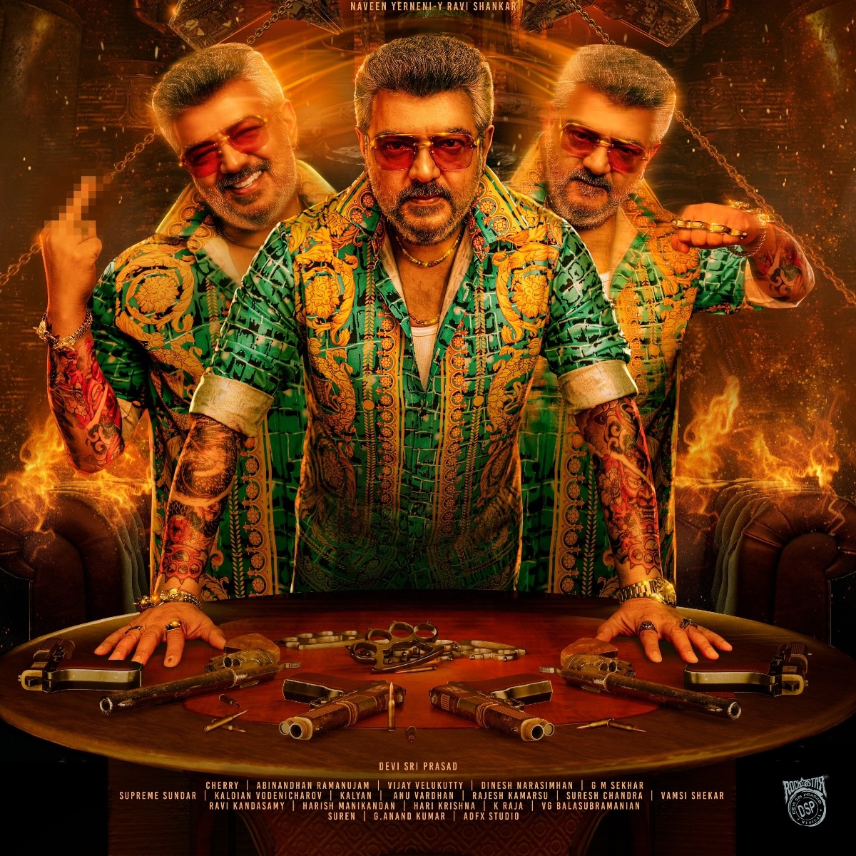 Good Bad Ugly': Ajith Kumar flaunts tattoos, goes funky in first look poster