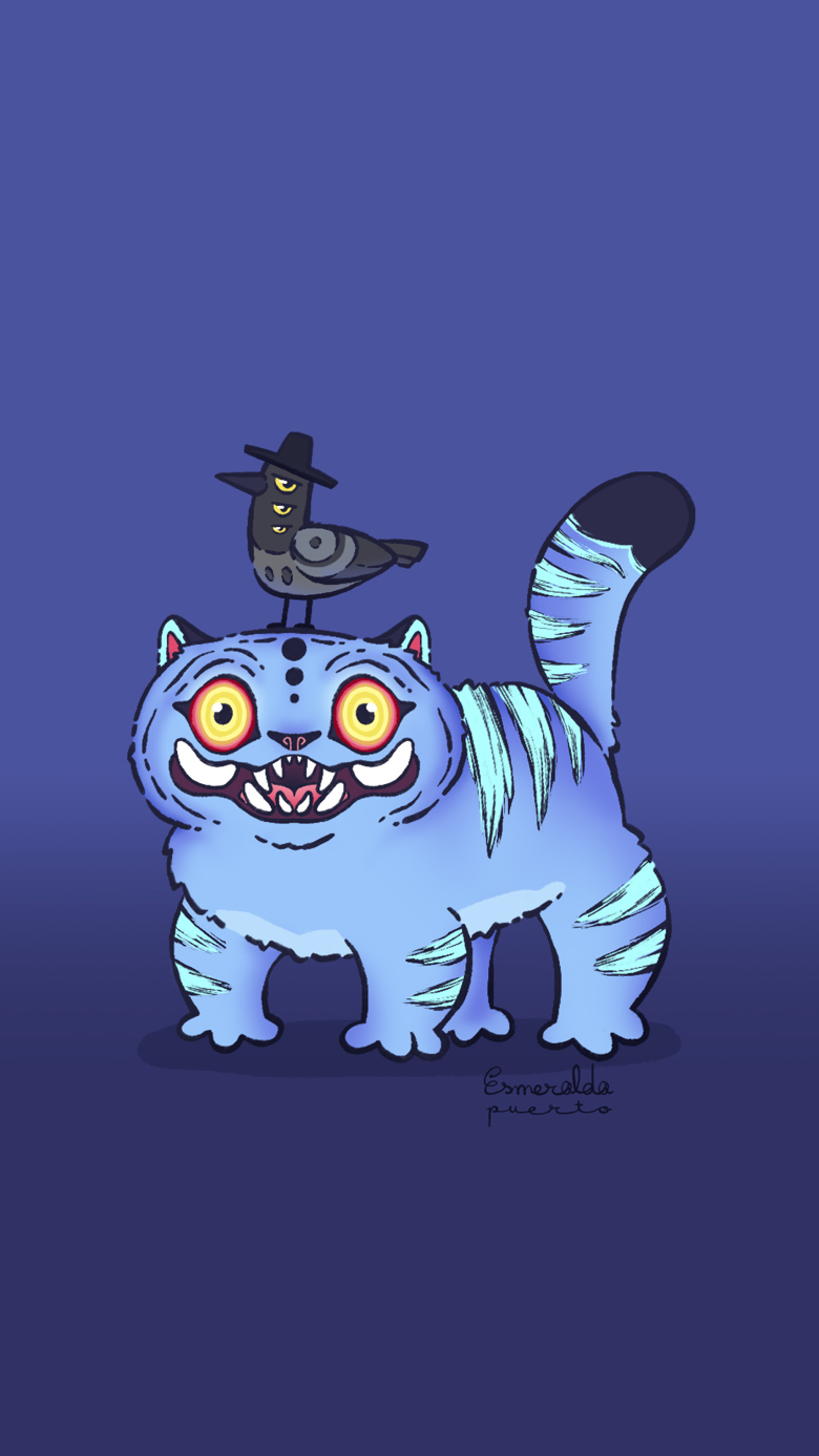 FREE Wallpaper Derpy Tiger + Sussie Bird From Kpop Demon Hunters Puerto's Ko Fi Shop