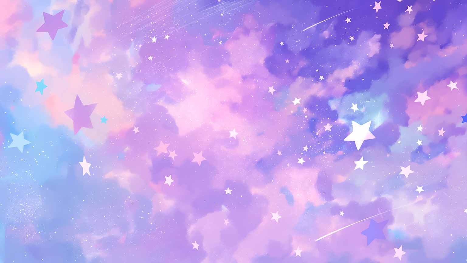 Pastel Galaxy Dreamy Stars Desktop Wallpaper