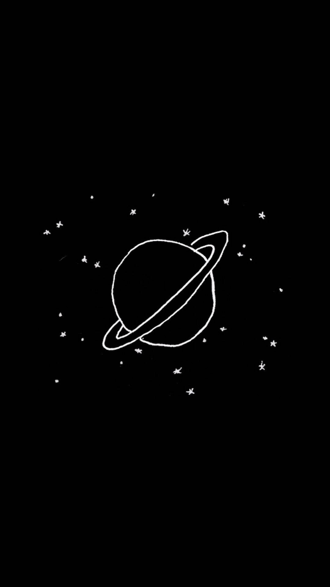 Download Cute Black Planet Aesthetic Wallpaper