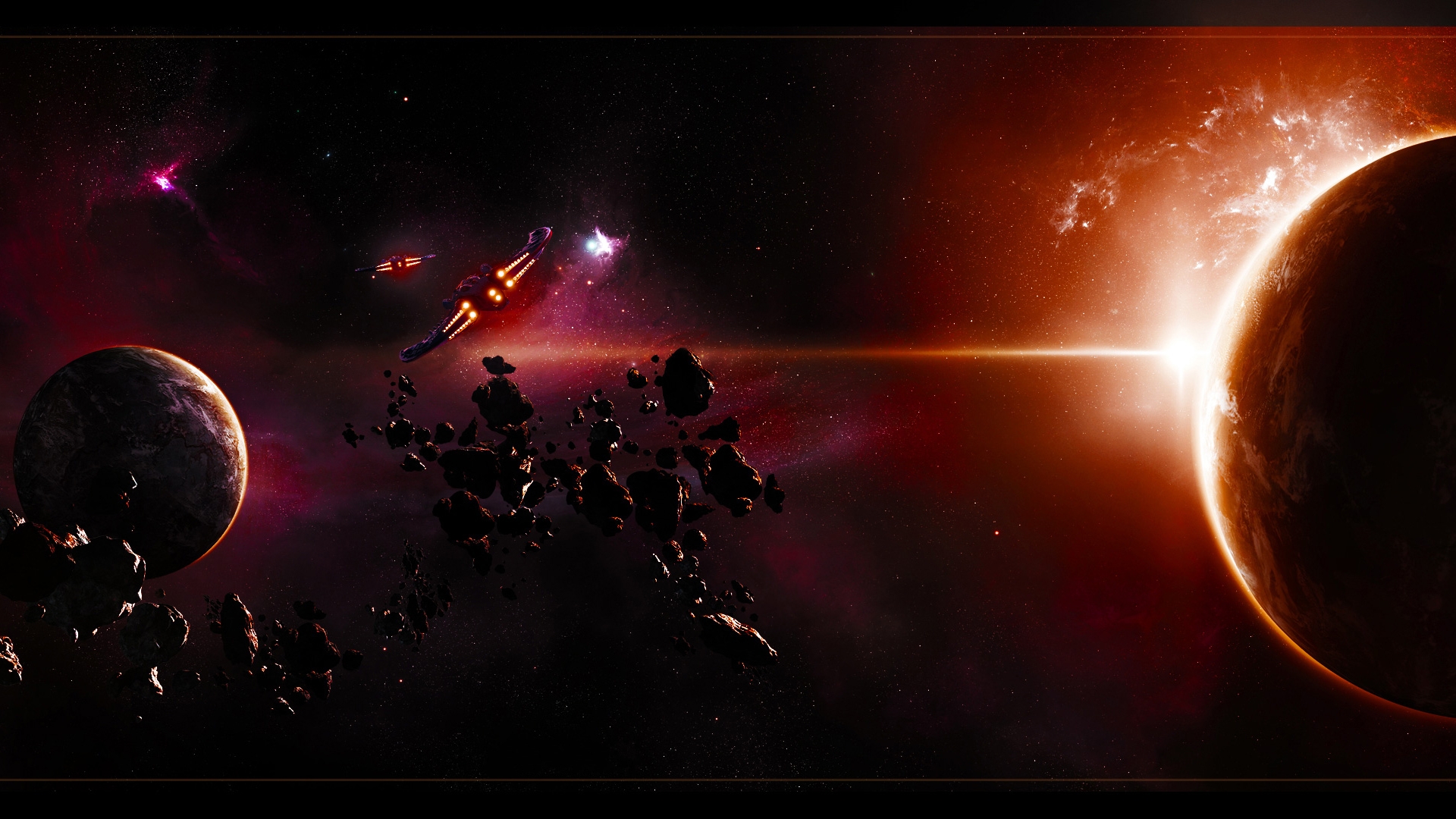 Epic Sci Fi Space Battle HD Wallpaper