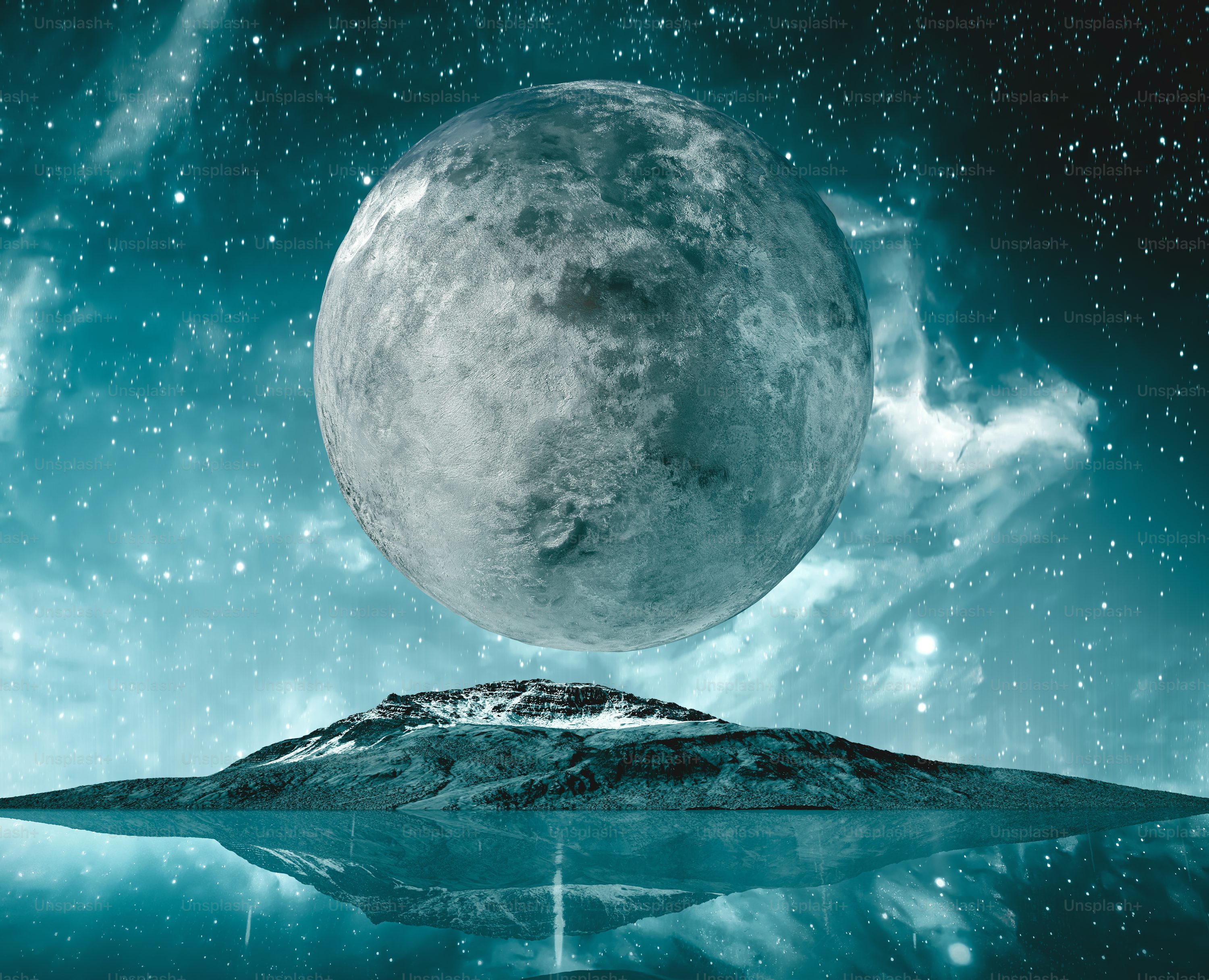Moon Water Picture. Download Free Image