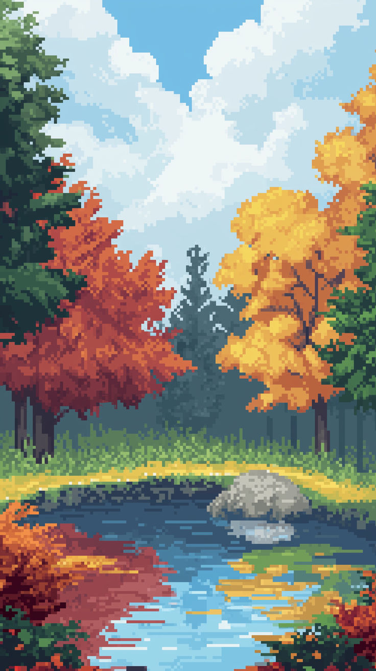 Pixel Art Autumn Vibes Wallpaper 5