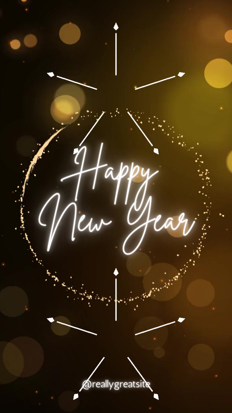 Black Gold and Brown Simple Happy New Year Instagram Story