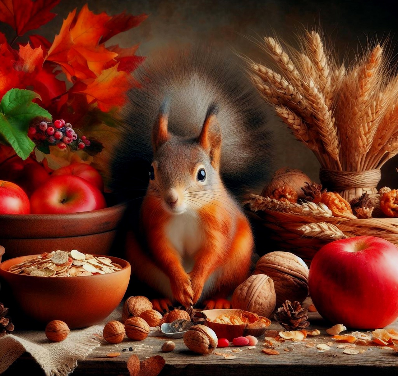 Download Thanksgiving Fall Squirrel. Royalty Free Stock Illustration Image