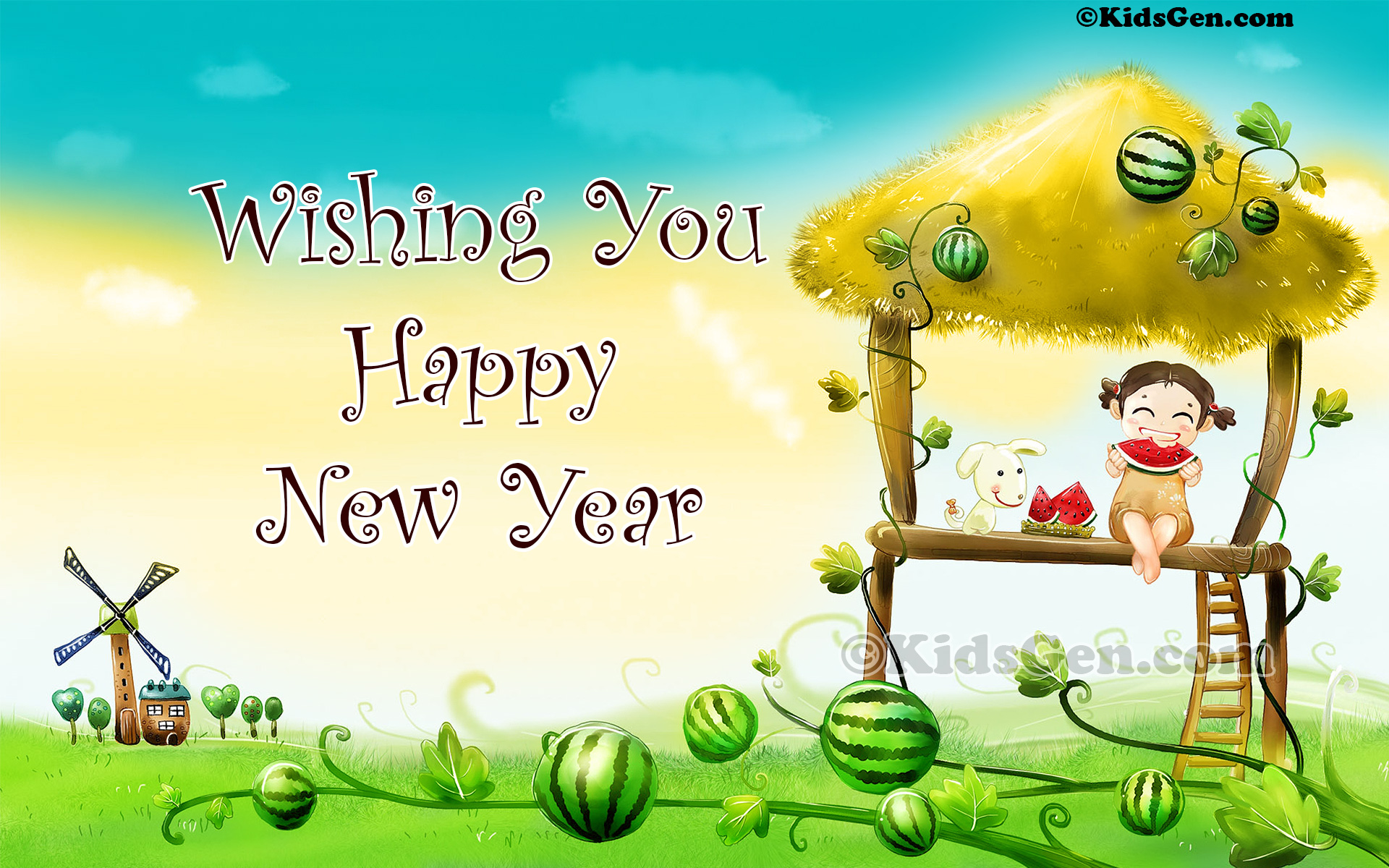 HD New Year Wallpaper for Kids 2026