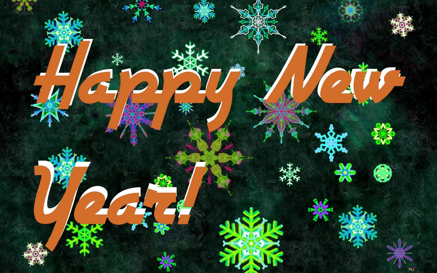 New Year on a Green Background HD wallpaper download