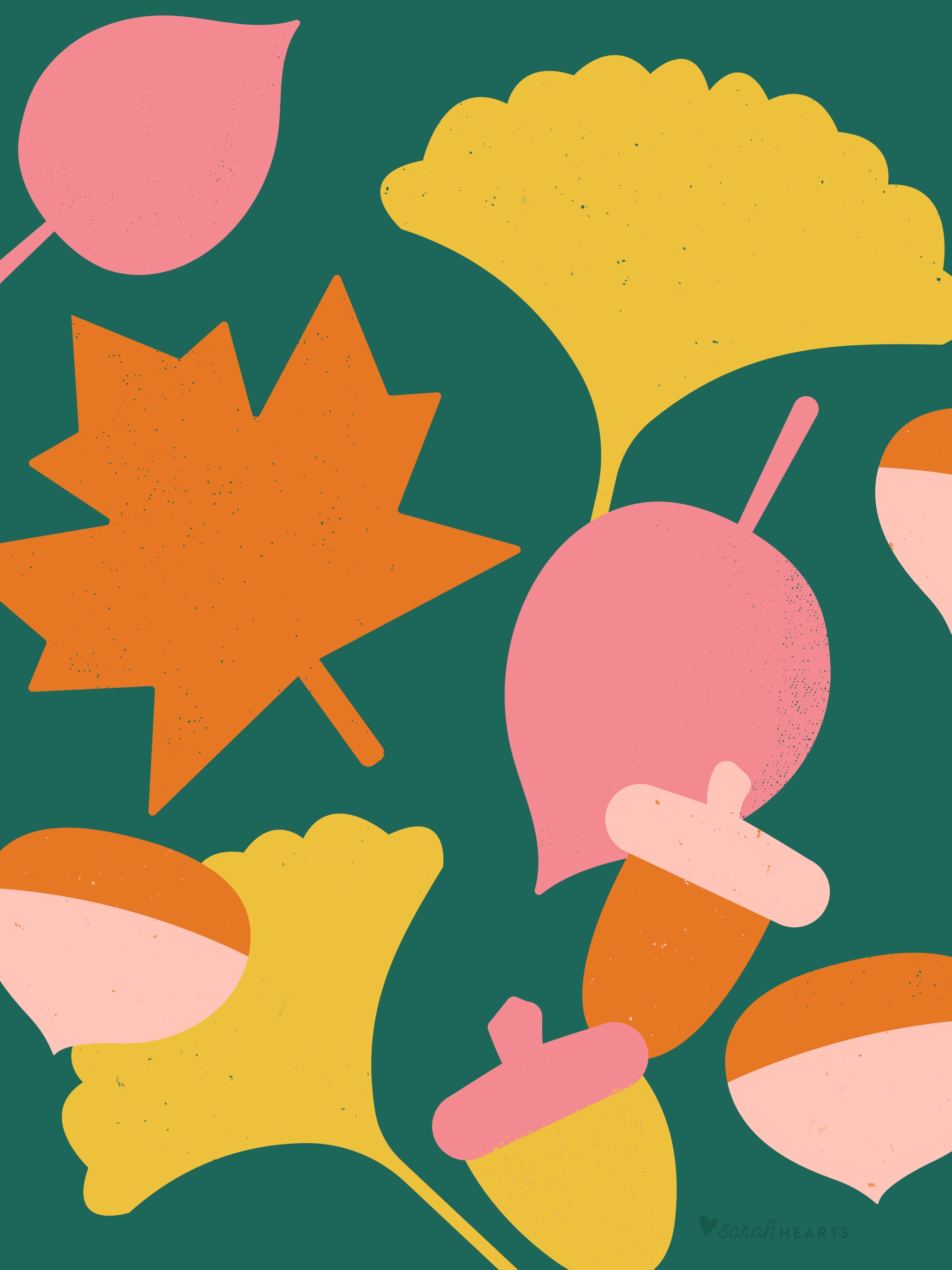 November 2020 Fall Leaf Calendar Wallpaper