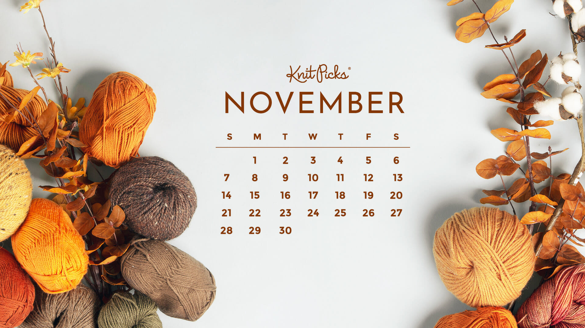 Free Downloadable November 2021 Calendar Knit Picks Staff Knitting Blog