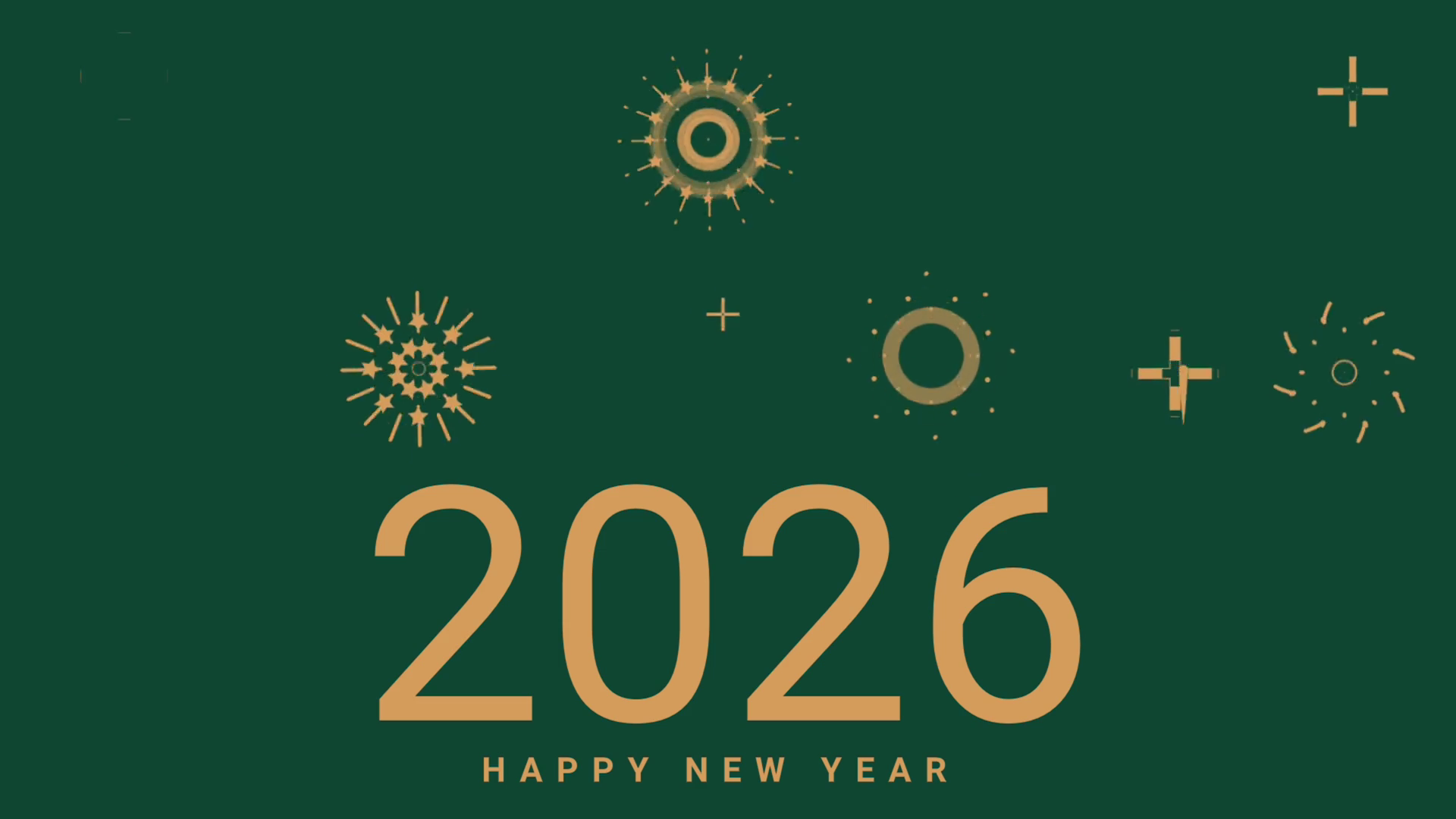 2026 happy new year design with gold fireworks suitable for new years eve party decorations, social media posts, greeting cards