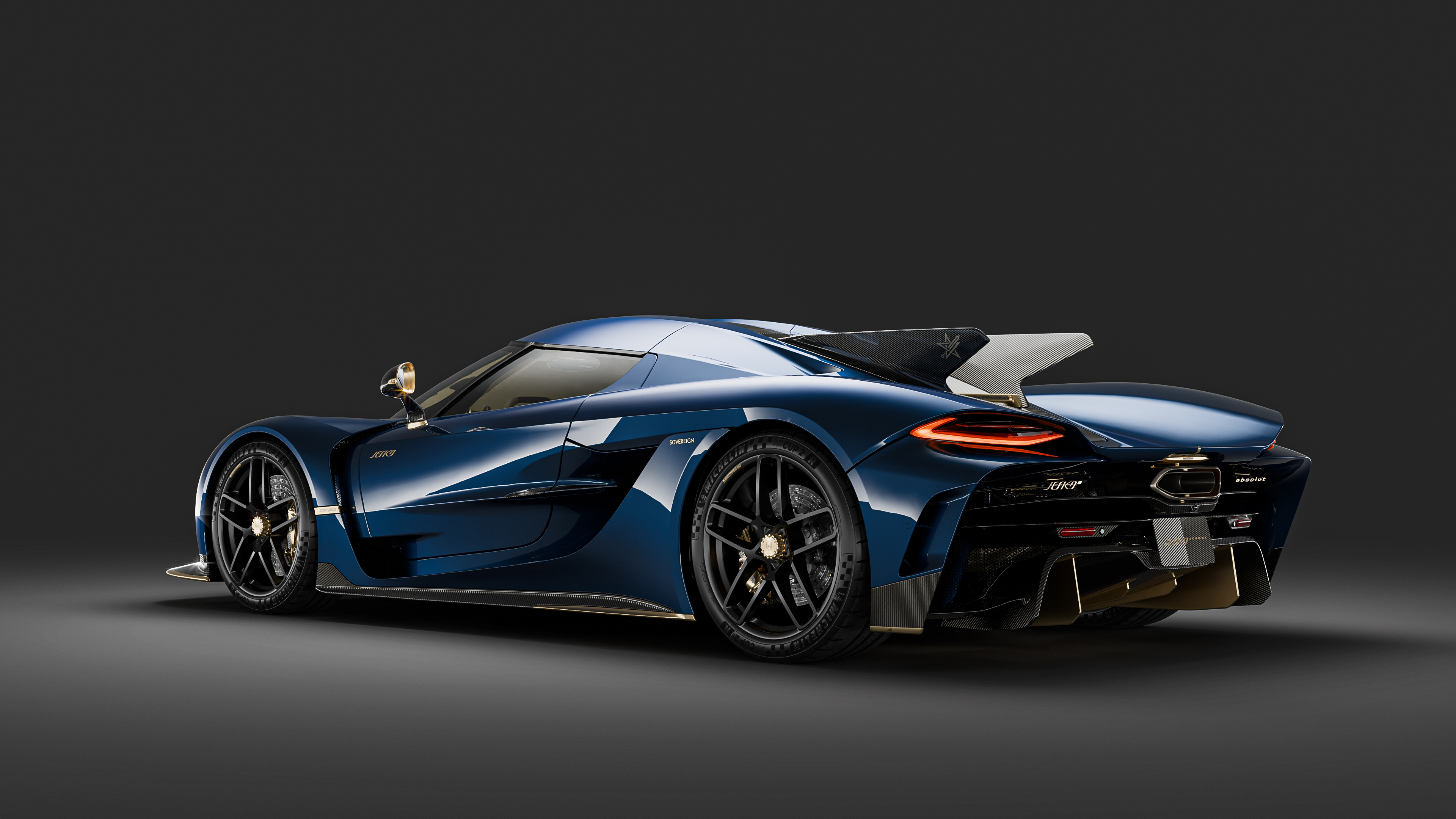 Blue Koenigsegg Jesko Absolut car Desktop wallpaper 640x480