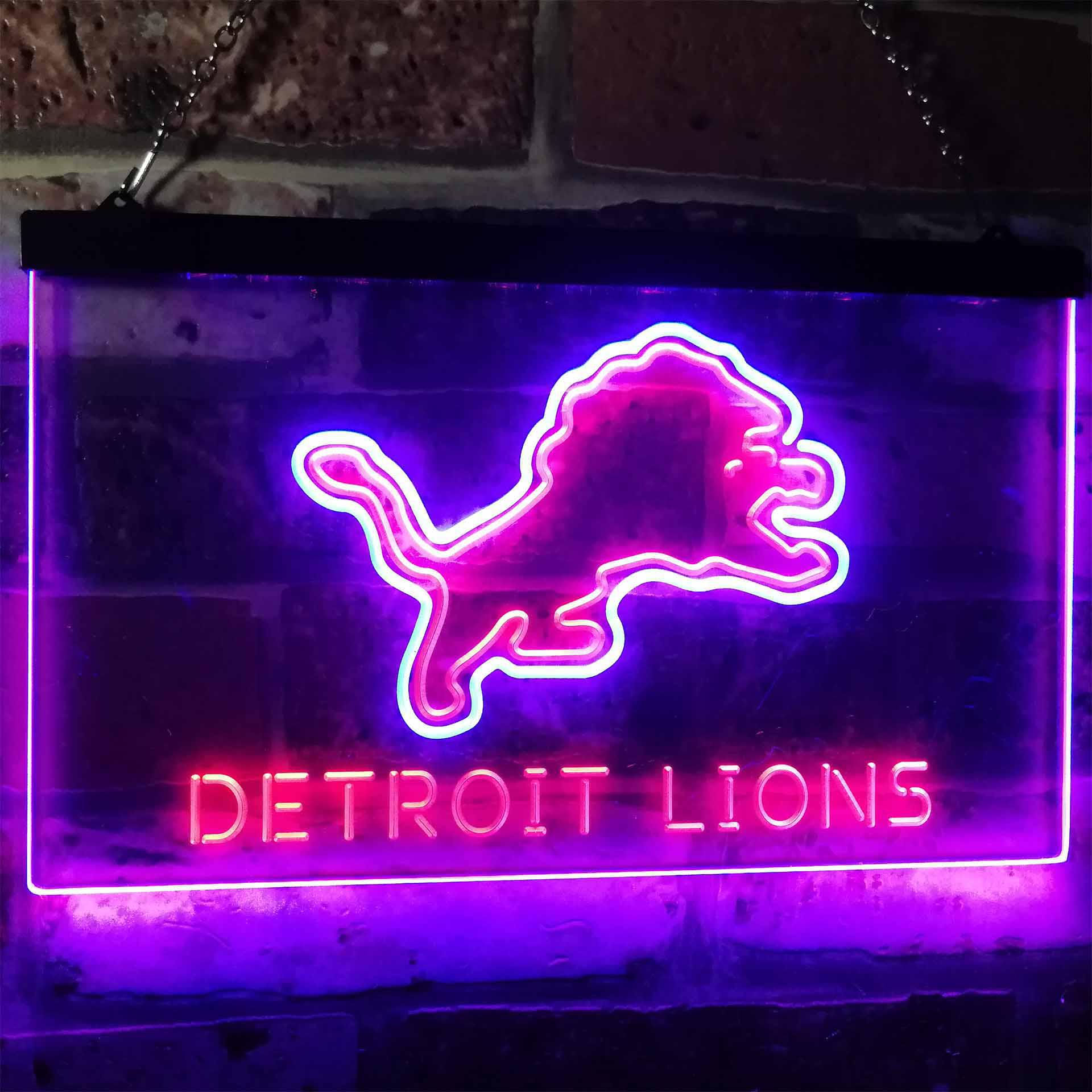 Detroit Lions Football Bar Neon Like LED Sign On Sale!