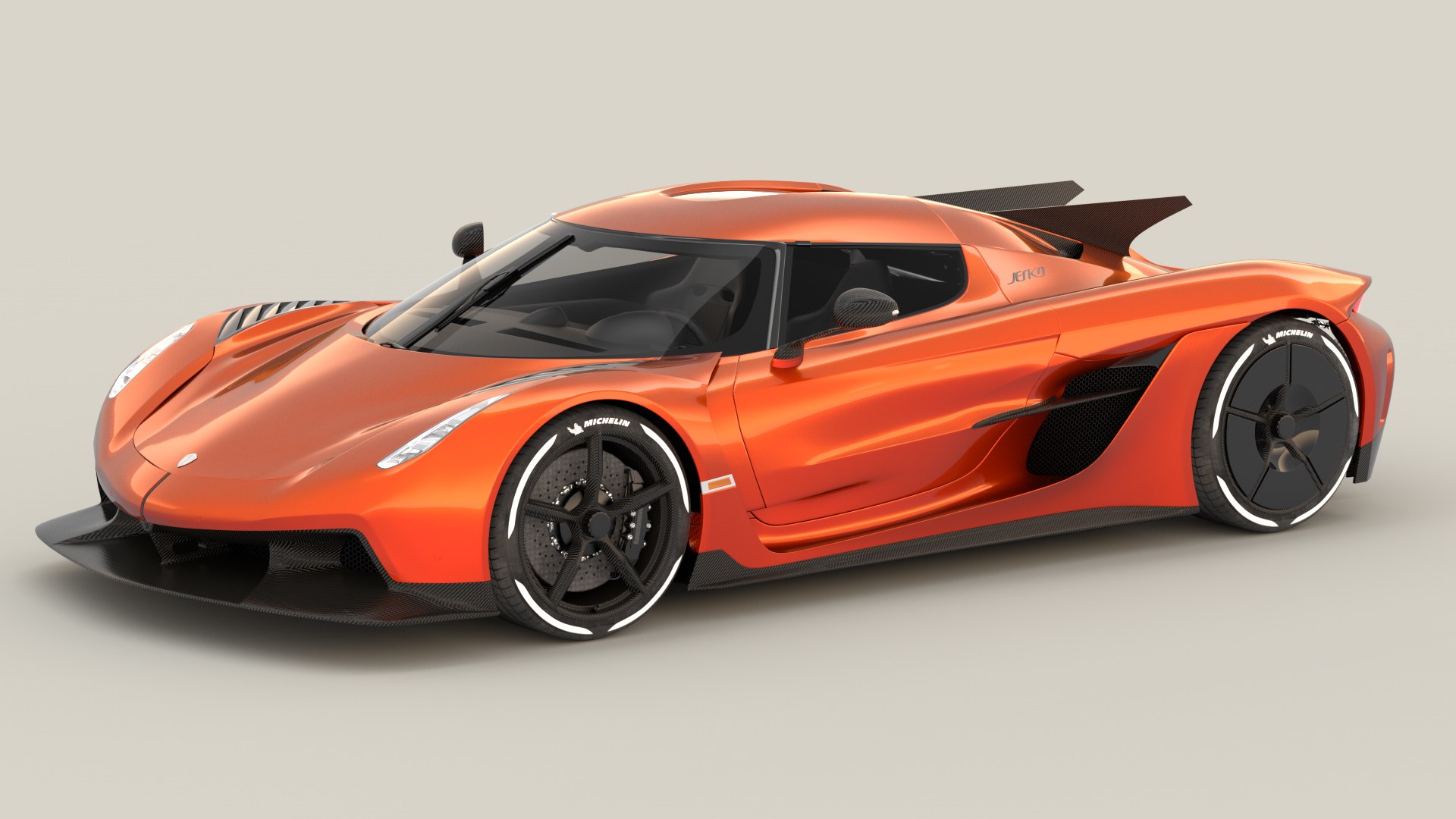 Orange Koenigsegg Jesko Absolut 3D Model