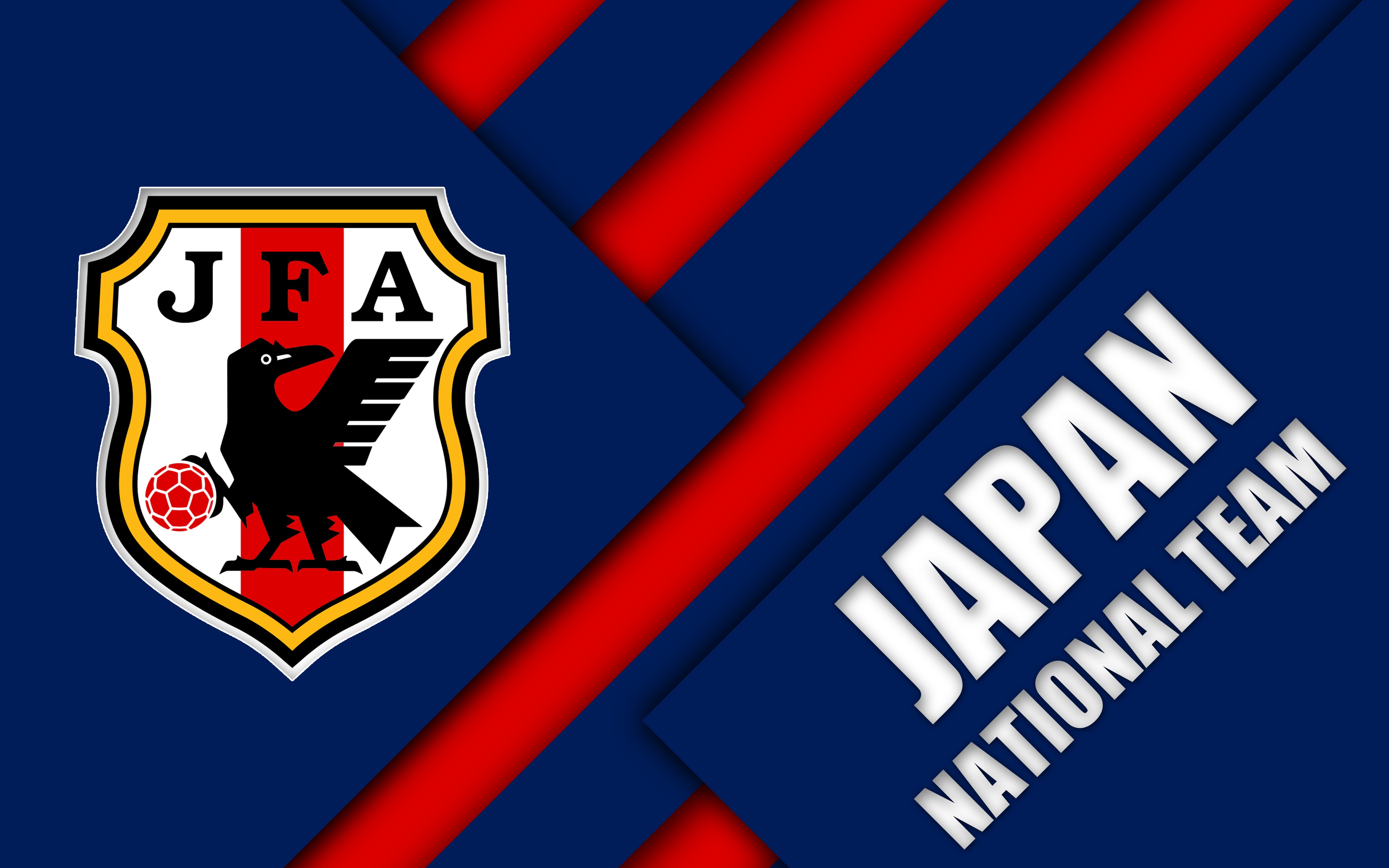Wallpaper Japan, logo, soccer, FIFA, Emblem, AFC, Japan National Football Team for mobile and desktop, section спорт, resolution 3840x2400