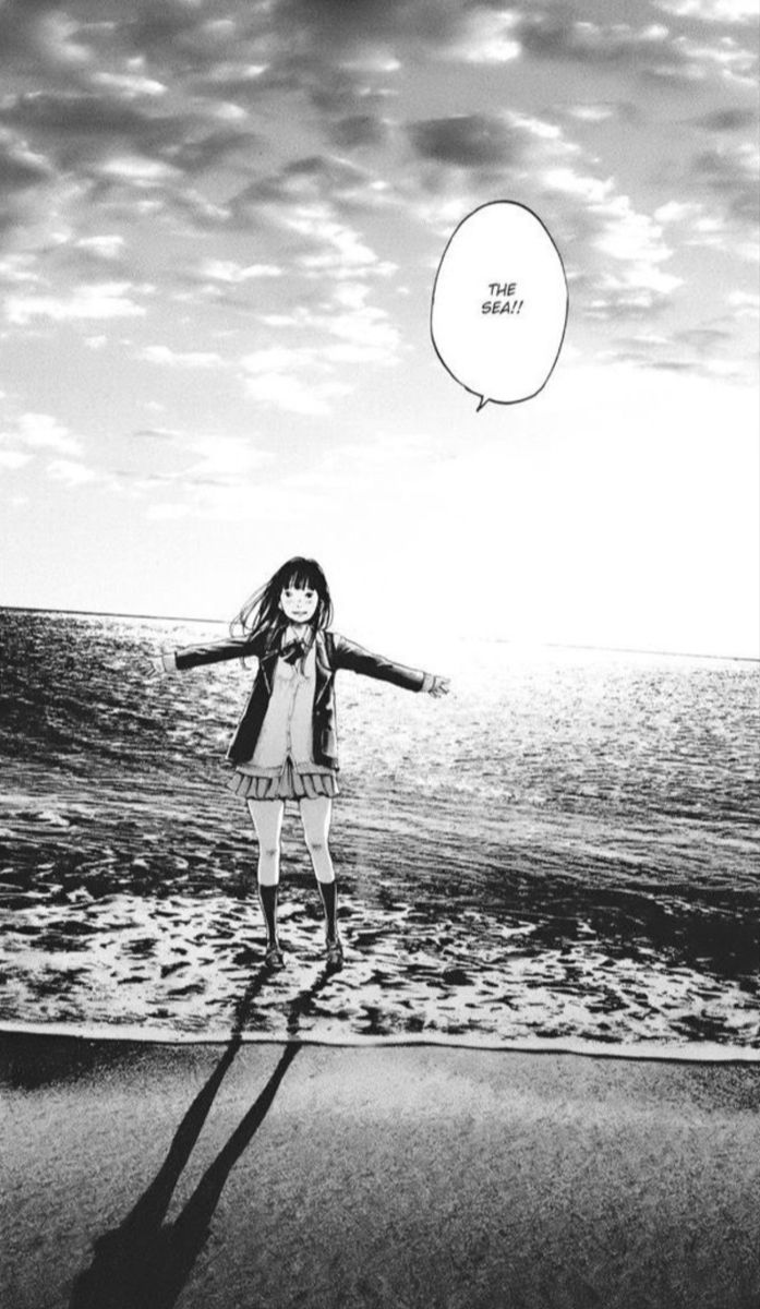 girl on the shore. Manga drawing, Manga art, Manga illustration