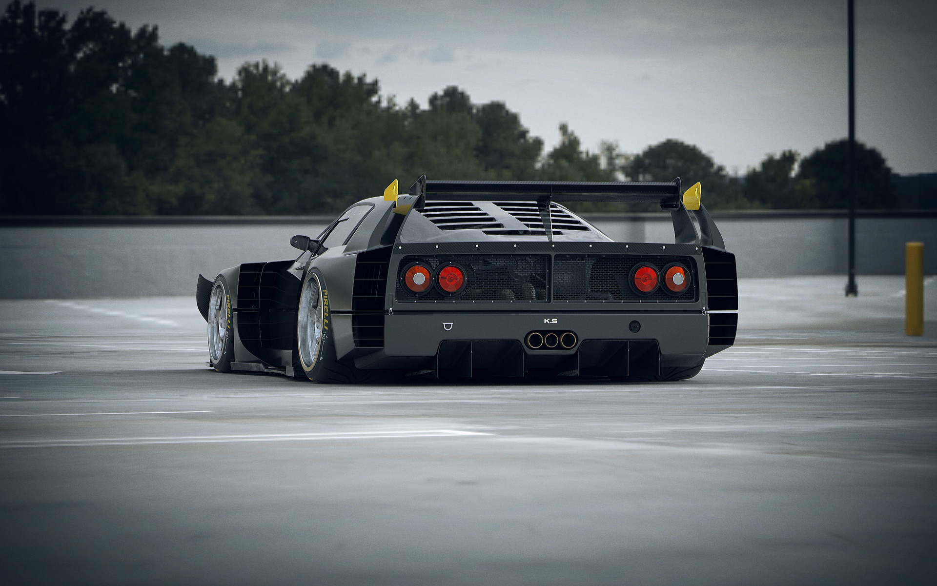 Wallpaper machine, auto, rendering, Ferrari, F40, Concept Art, Ferrari F40, Khyzyl Saleem for mobile and desktop, section рендеринг, resolution 1920x1201