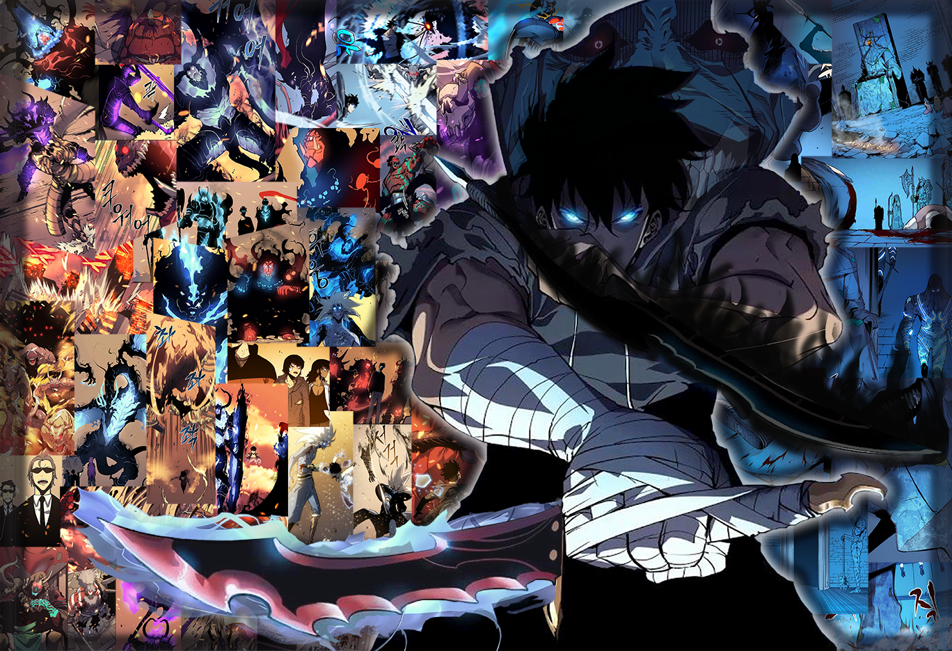 Finished version of a collage project I have been working on for class. The image are collected from the manhwa. I combined the image into a collage and modified a few things