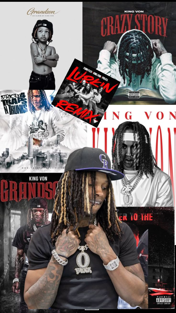 Ky folder covers. King von collage wallpaper, King von rapper