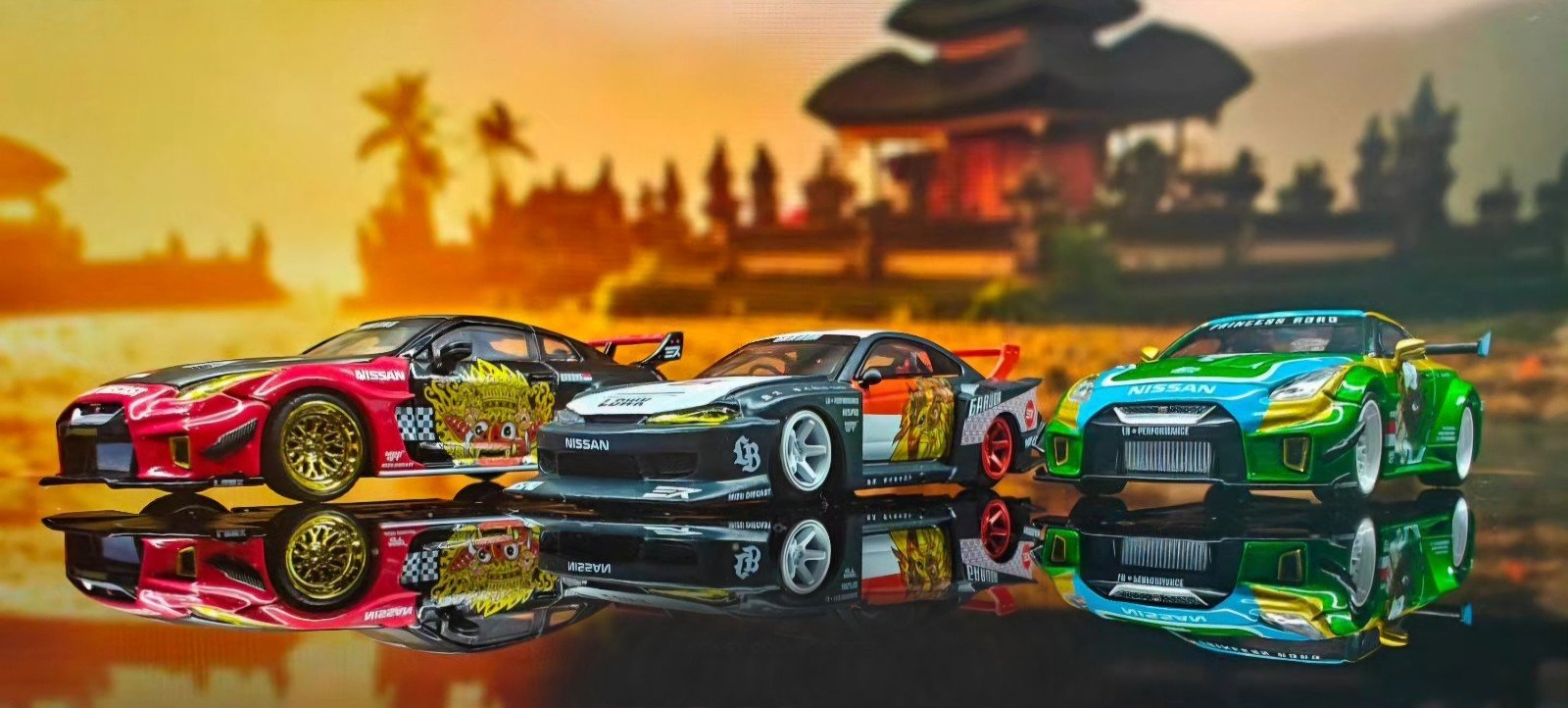 Mini GT 1:64 LB SILHOUETTE WORKS Nissan Set Of 3 Cars