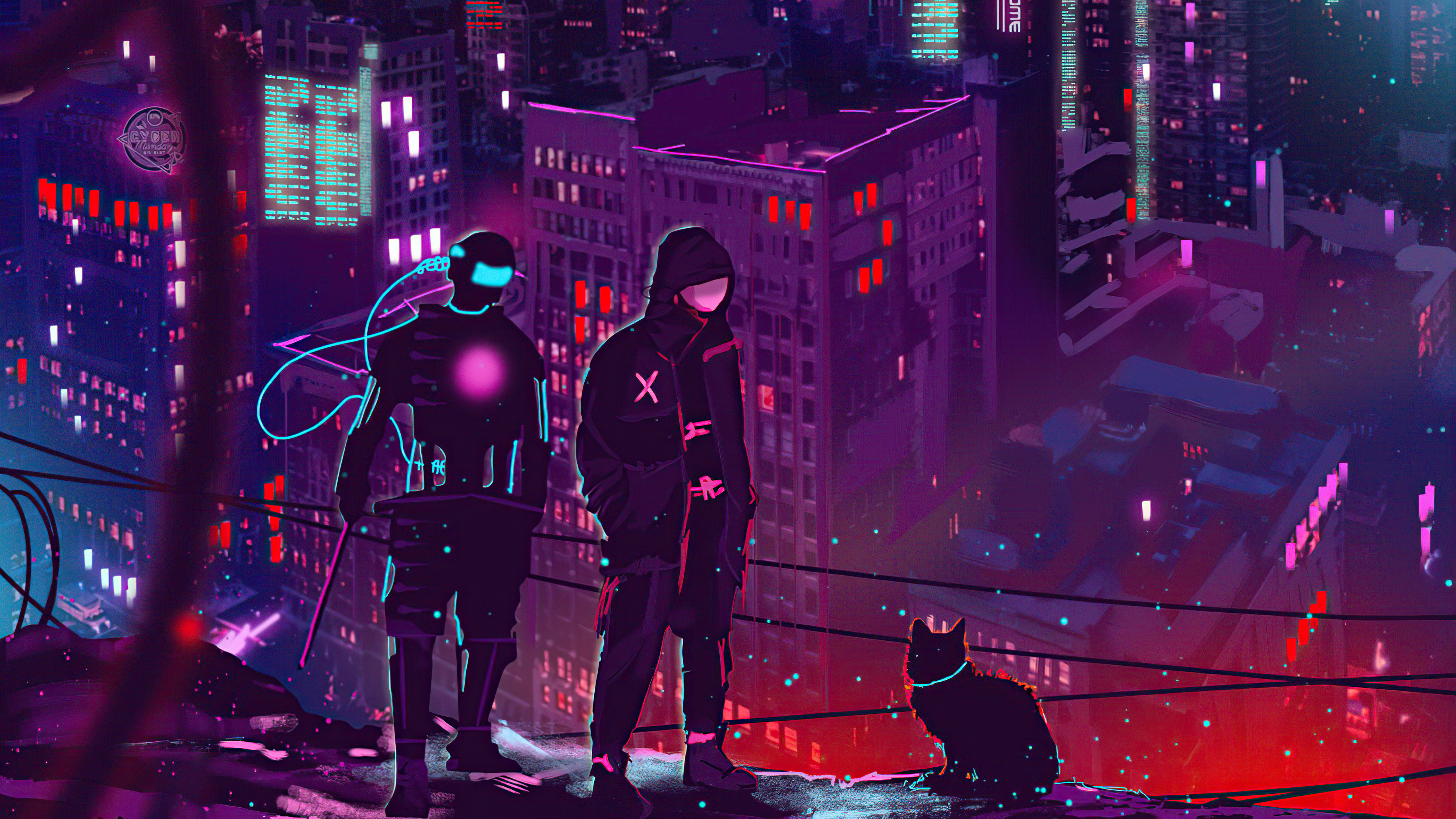 Cyberpunk Cat Chronicles: Futuristic 4K Ultra HD Sci Fi Escape By Nuha Notion