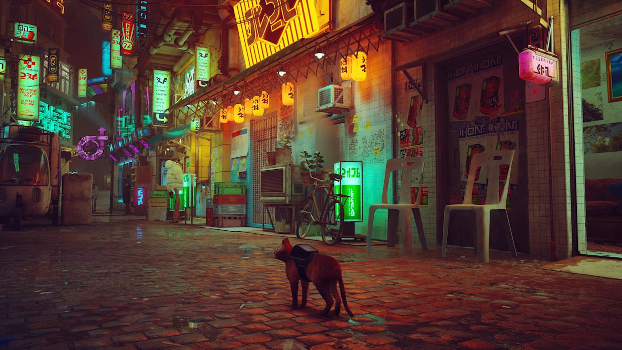 Stray' review: A cute and contained cyberpunk adventure game