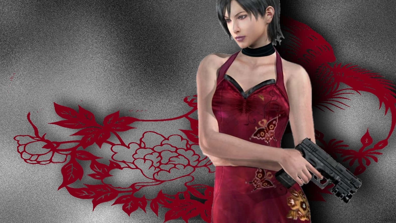 Download Caption: Ada Wong: The Intriguing Spy From Resident Evil Wallpaper