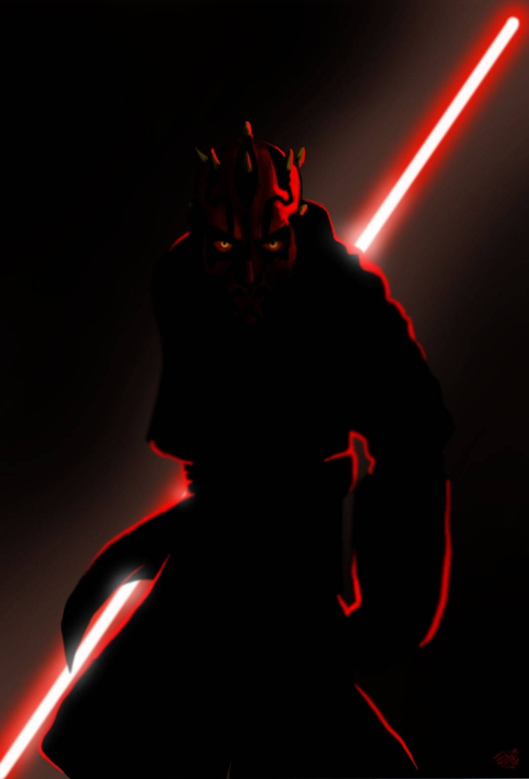 Download Star Wars Red Lightsaber Darth Maul Wallpaper