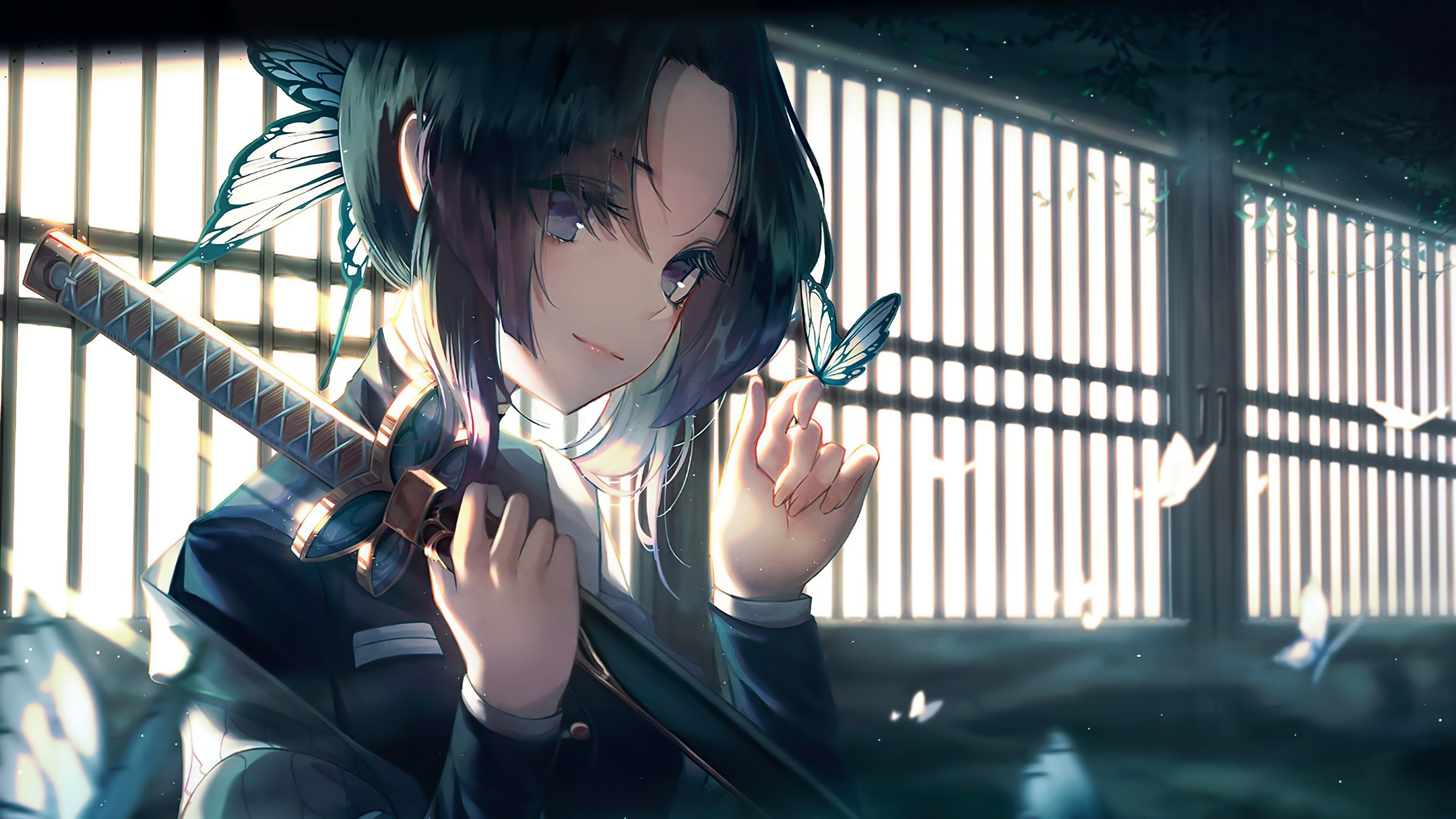 Shinobu Kocho from Demon Slayer Anime Wallpaper 4k for Desktop