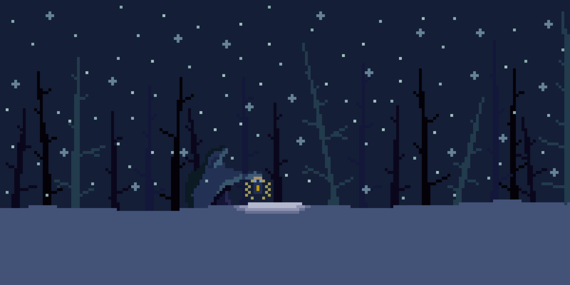 Pixelated Nightscape: Artistic HD Wallpaper Under Starry Skies