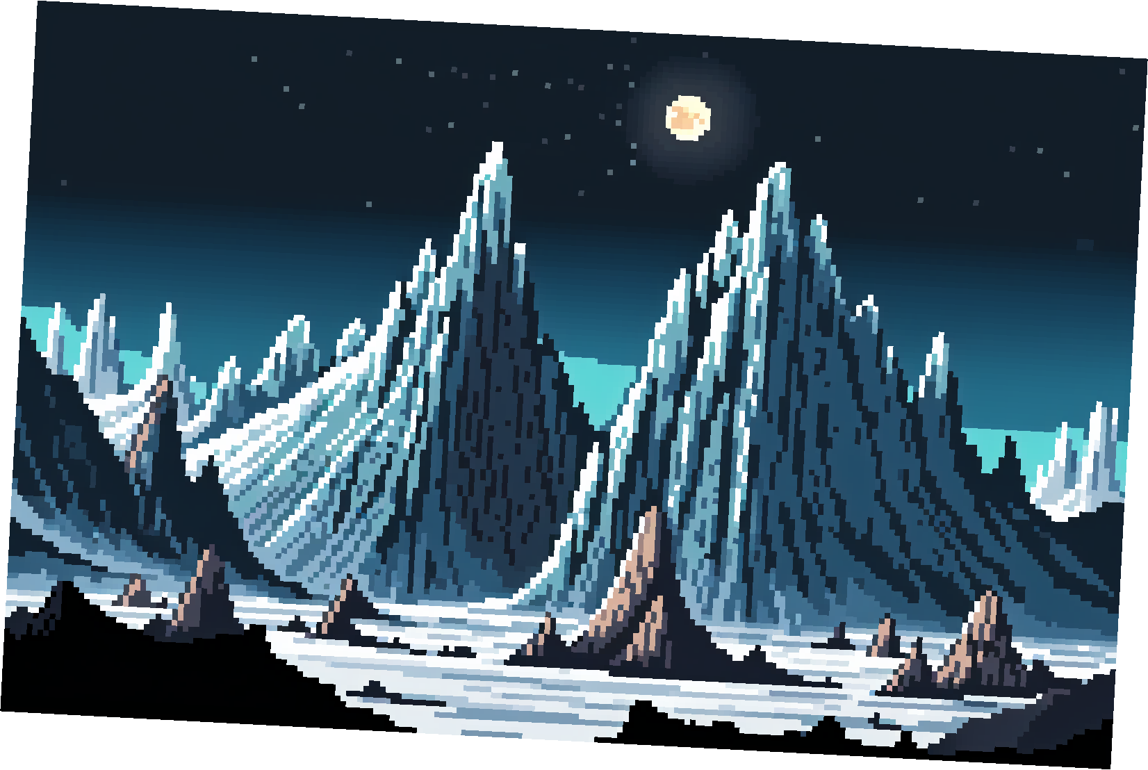 Mountains in Space Background Assets / Pixel Art sprite Pack RPG