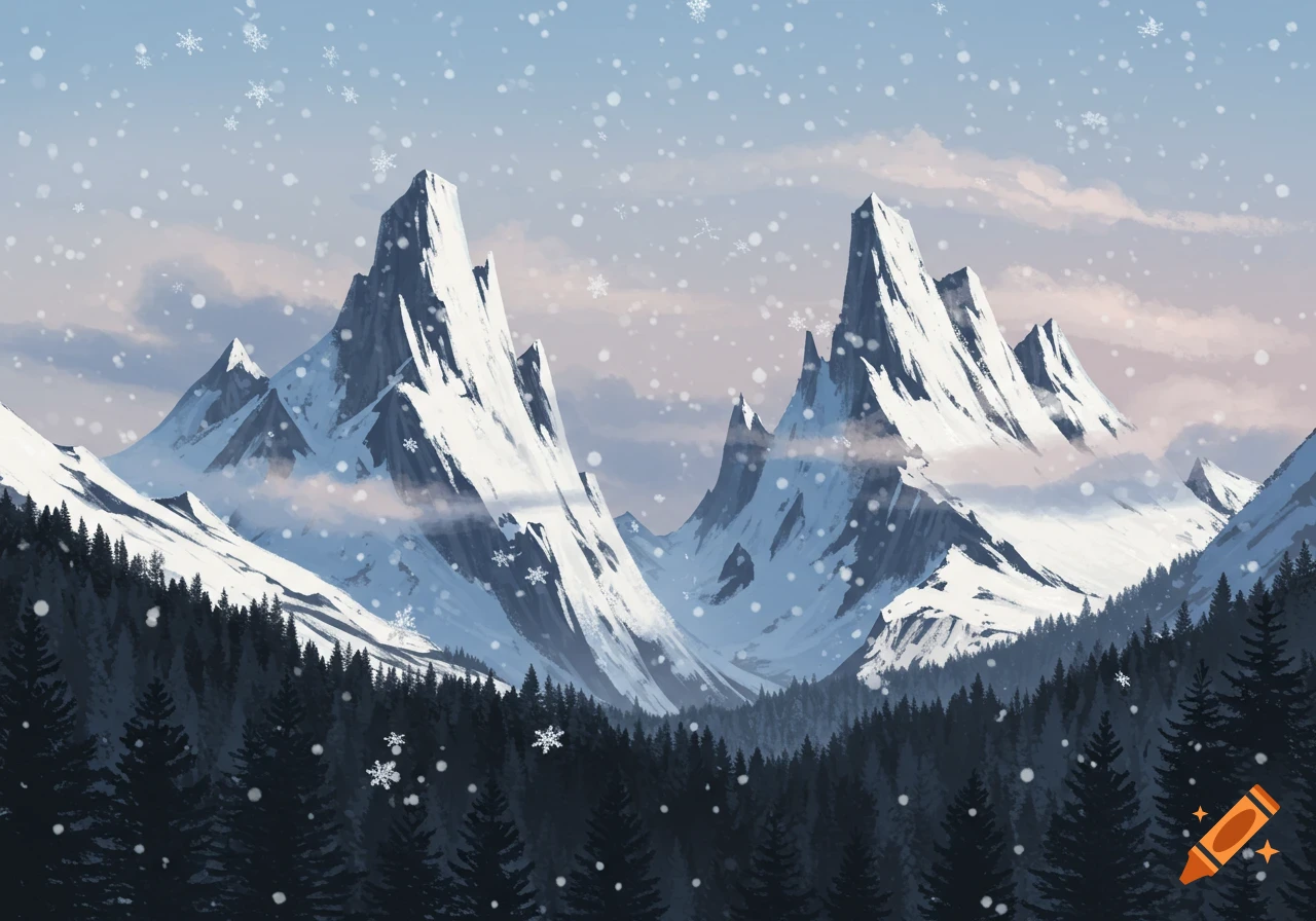 A Snowy Environment in Pixelart created on Craiyon