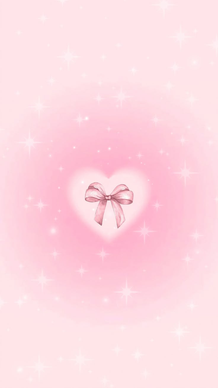 pink aura sparkly glitter aesthetic coquette ribbon bow wallpaper