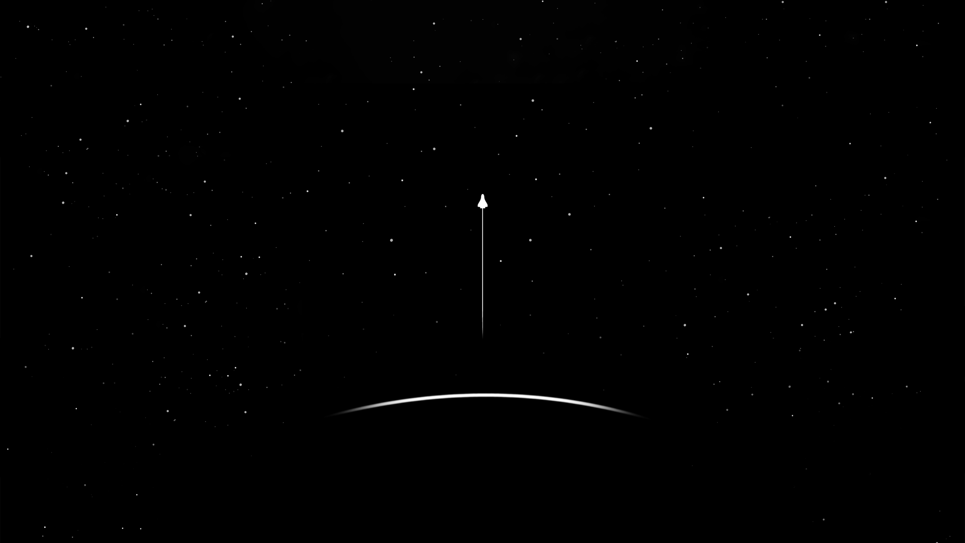 Minimalist Sci Fi Spaceship Journey. Black & White 4K Ultra HD Space Wallpaper
