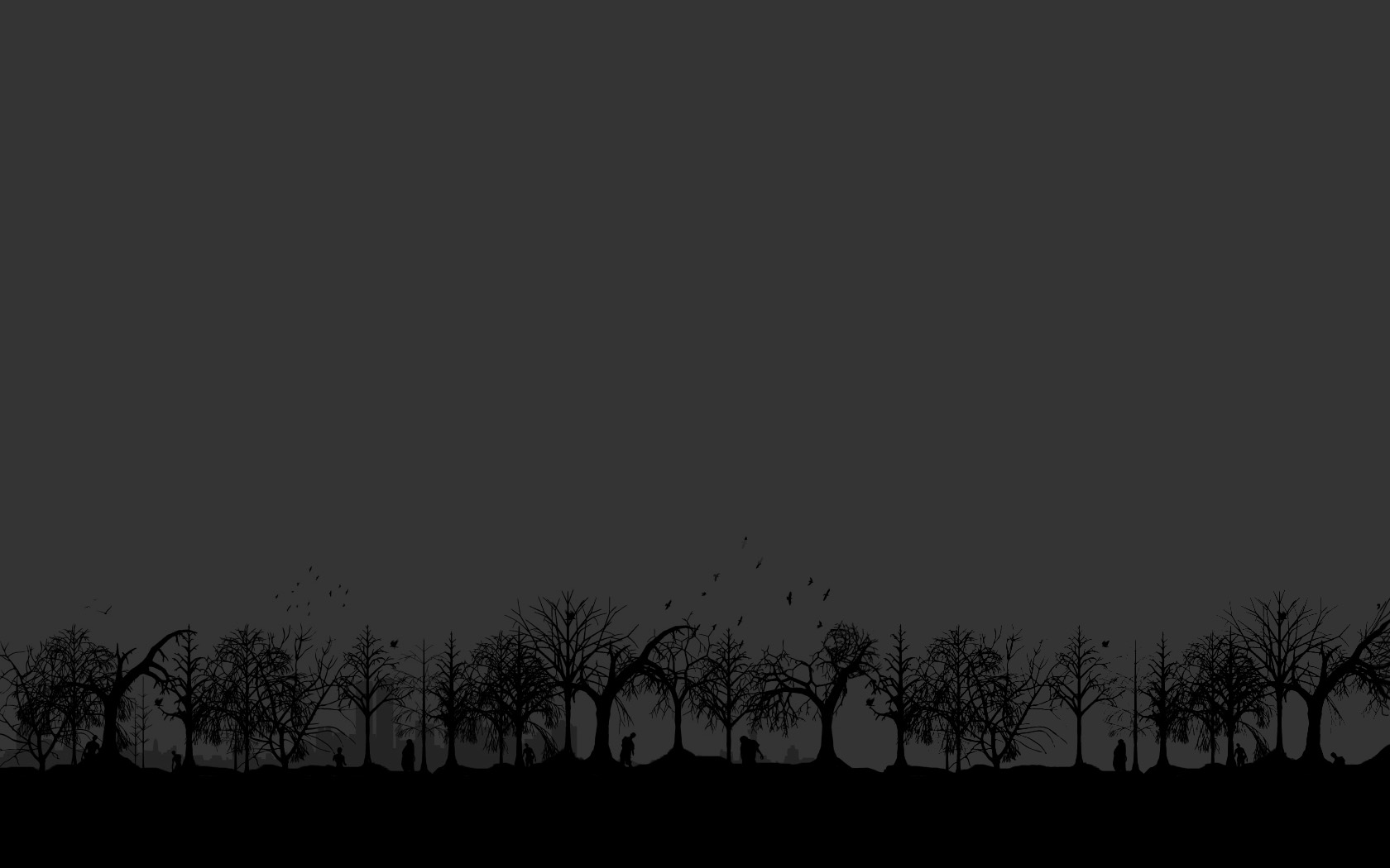 Desktop wallpaper: Minimalist, Dark, Forest, Tree 4K free download for PC. 683766